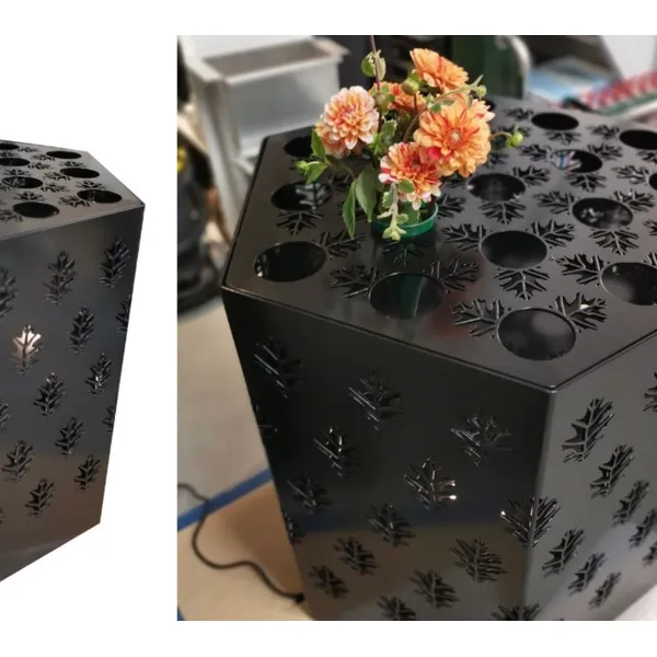 MINNELUND VASE OG LYSHOLDER HEXAGON "EK" H 49 CM