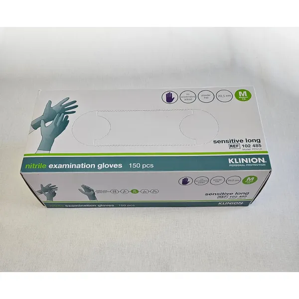 HANSKER, NITRIL, EKSTRA STERK, LANG MANSJETT 75 PAR,STR.M