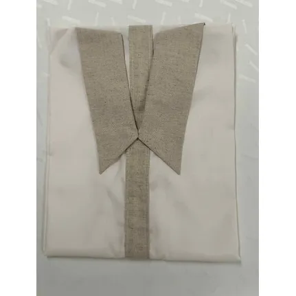 LIKSKJORTE , HVIT UPLAIN MED LIN