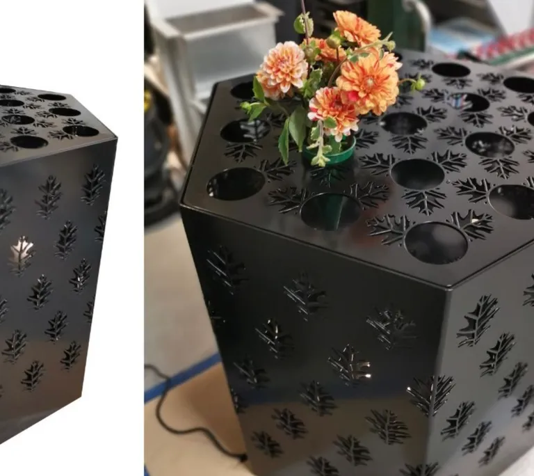 MINNELUND VASE OG LYSHOLDER HEXAGON "EK" H 75 CM