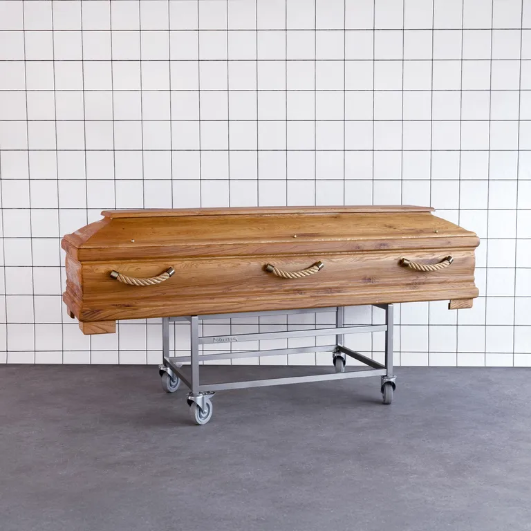 KISTEVOGN, RUSTFRITT STÅL, 4 HJUL - M/BREMS