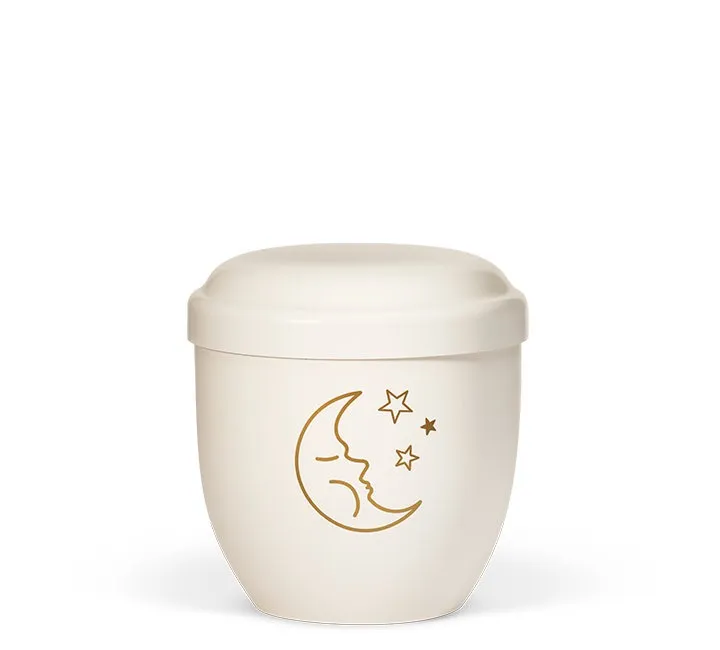 URNE, BARN KREMHVIT MED MÅNE OG STJERNE 7435-BIO