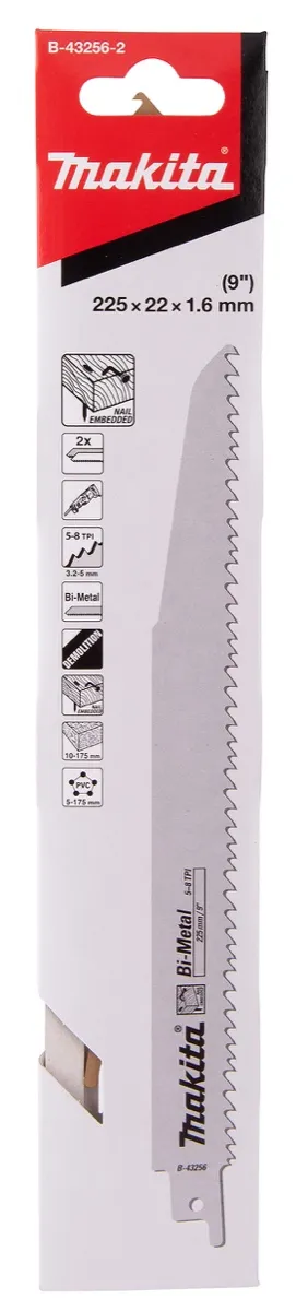 MAKITA, BAJONETTSAGBLAD 225 x 1,6 MM TRE (2 PK)