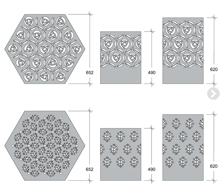 MINNELUND VASE OG LYSHOLDER HEXAGON "EK" H 75 CM