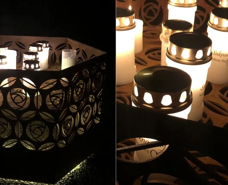 MINNELUND VASE OG LYSHOLDER HEXAGON "EK" H 75 CM