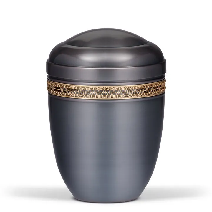 URNE FOR KOLUMBARIUM, KOBBER MØRK, M/MESSINGORNAMENT 1520-1