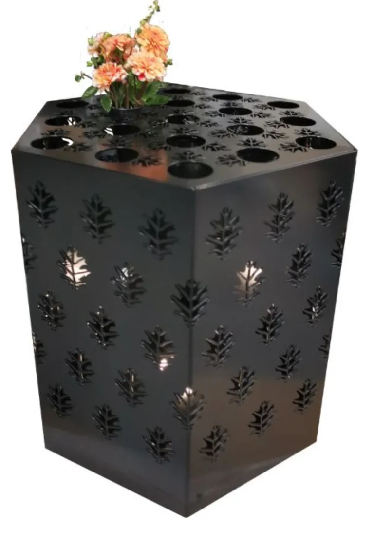 MINNELUND VASE OG LYSHOLDER HEXAGON "EK" H 49 CM