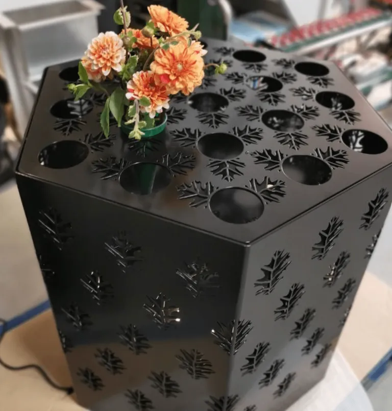 MINNELUND VASE OG LYSHOLDER HEXAGON "EK" H 62 CM